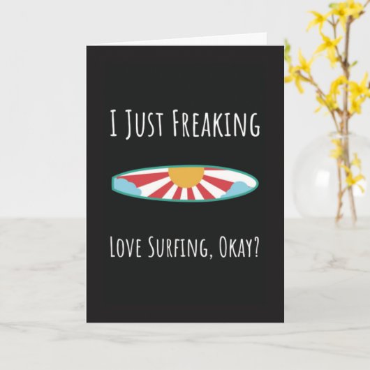 Leuke Grappige Surfkaarten Zomer Surfer Oceaan Hum Kaart (Gele Bloem)