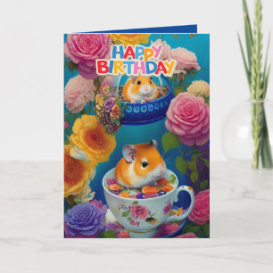 Leuke Grappige Syrische Hamsters Verjaardagskaart Kaart