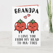 Leuke Grappige Tomaat Pun Grootvader Gelukkige Ver Bedankkaart (Voorkant)
