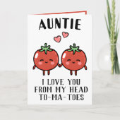 Leuke Grappige Tomaat Pun Tante Gelukkige Verjaard Bedankkaart (Voorkant)