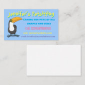 Leuke grappige Toucan vogel huisdier zitservice Visitekaartje (Voorkant / Achterkant)