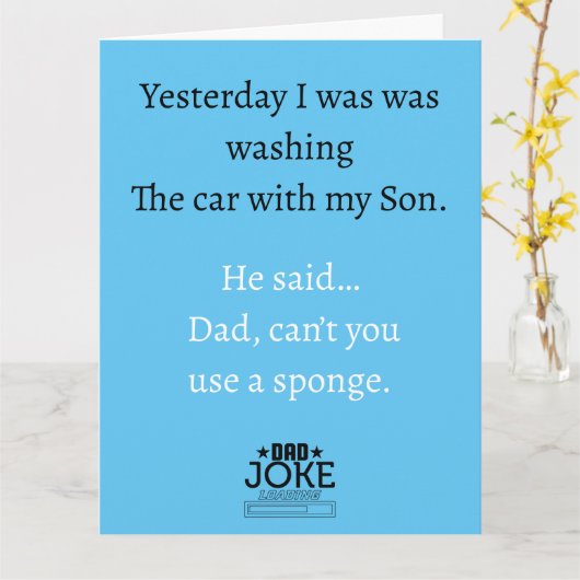 Leuke grappige vader grap ontwerp wenskaart kaart (Gele Bloem)