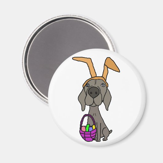Leuke Grappige Weimaraner met Bunny Ears Magneet (Voorkant / Achterkant)
