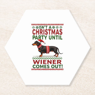 Leuke Grappige Wiener Hond Kerstmis Dachshund Vaka Kartonnen Onderzetters