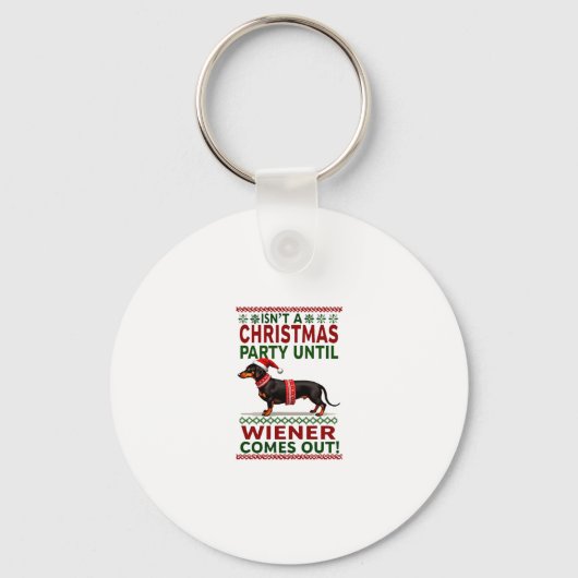 Leuke Grappige Wiener Hond Kerstmis Dachshund Vaka Sleutelhanger (Voorkant)
