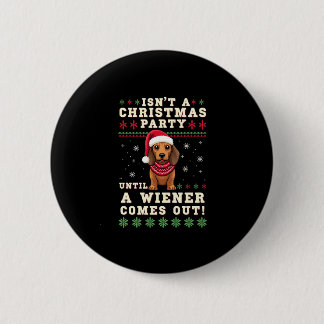 Leuke Grappige Wienerse Hond Kerstmis Dachshund Va Ronde Button 5,7 Cm