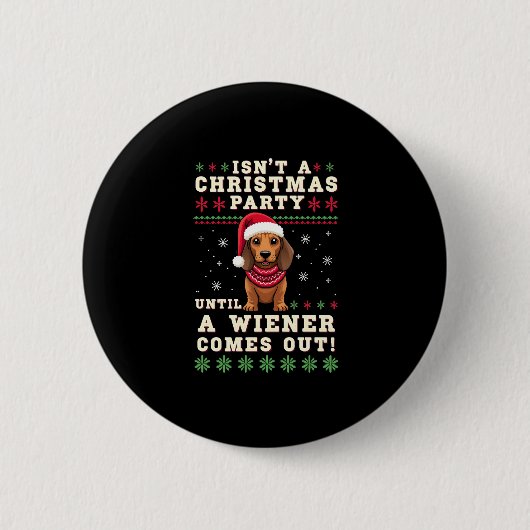 Leuke Grappige Wienerse Hond Kerstmis Dachshund Va Ronde Button 5,7 Cm (Voorkant)