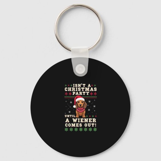 Leuke Grappige Wienerse Hond Kerstmis Dachshund Va Sleutelhanger (Voorkant)
