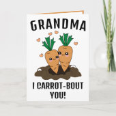 Leuke Grappige Wortel Pun Grootmoeder Gelukkige Ve Bedankkaart (Voorkant)