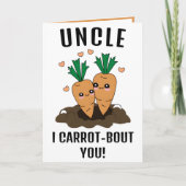 Leuke Grappige Wortel Pun Oom Gelukkige Verjaardag Bedankkaart (Voorkant)