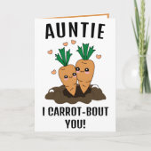 Leuke Grappige Wortel Pun Tante Gelukkige Verjaard Bedankkaart (Voorkant)