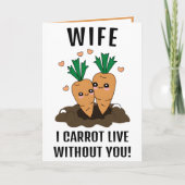 Leuke Grappige Wortel Pun Vrouw Gelukkige Verjaard Bedankkaart (Voorkant)