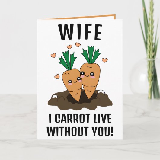 Leuke Grappige Wortel Pun Vrouw Gelukkige Verjaard Bedankkaart (Voorkant)