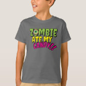 Leuke grappige 'Zombie Ate My Snoep' Halloween T-shirt (Voorkant)