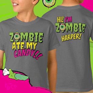 Leuke grappige 'Zombie Ate My Snoep' Halloween T-shirt