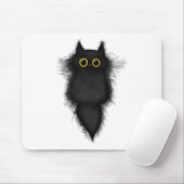 Leuke Grappige Zwarte Kat Gele Ogen Kat Liefhebber Muismat (Met muis)