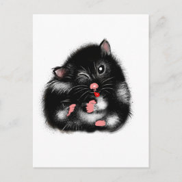Leuke grappige zwarte witte Syrische hamster cadea Briefkaart