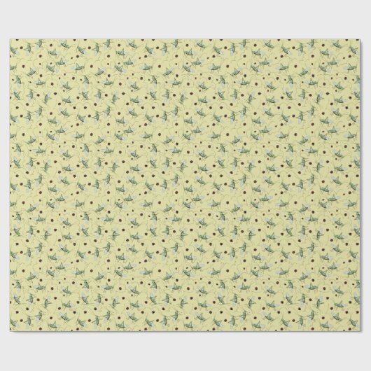 Leuke Grasshopper Bug Bonanza Geel, Groen & Rood Cadeaupapier (Vlak)