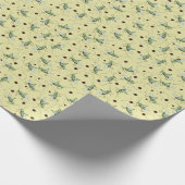 Leuke Grasshopper Bug Bonanza Geel, Groen & Rood Cadeaupapier (Hoek)