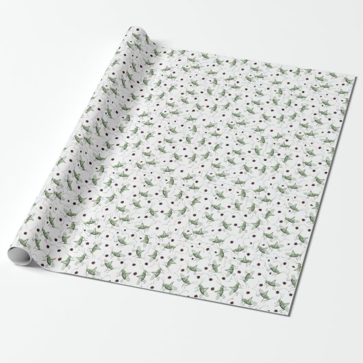 Leuke Grasshopper Bug Bonanza Schattige Groen & Ro Cadeaupapier (Uitgerold)