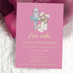 Leuke gratis cake grappig 40e verjaardag kaart