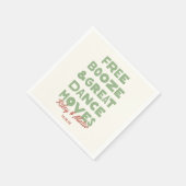 Leuke Gratis Drank & Geweldige Dansmoves Bruiloft Servet (Hoek)