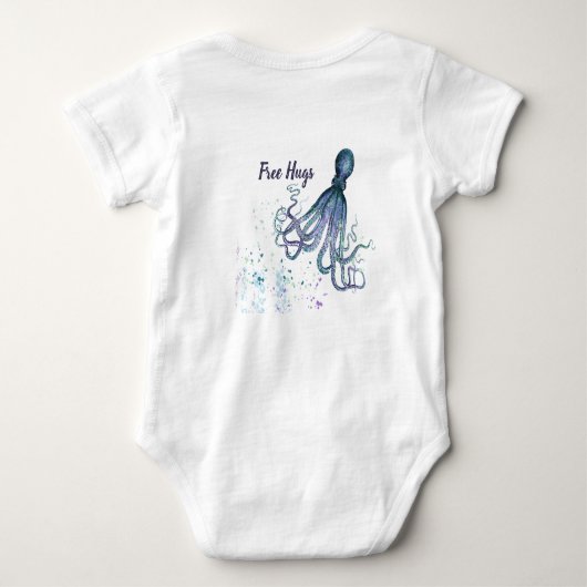 Leuke gratis knuffels Quote met Octopus Schattige  Romper (Achterkant)