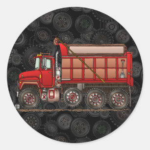 Leuke Gravel Dump Truck Ronde Sticker