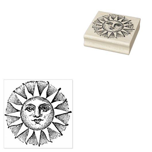 Leuke gravure  zon rubberstempel (Gestempeld)