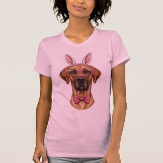 Leuke Great Dane Paas Konijn Oorbellen Roze Bril D T-shirt