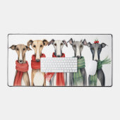 Leuke Greyhound Honden in Sjaals Bureaumat (Keyboard & Muis)