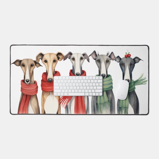 Leuke Greyhound Honden in Sjaals Bureaumat (Keyboard & Muis)