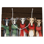 Leuke Greyhound Honden in Sjaals Groot Cadeauzakje (Voorkant)