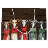 Leuke Greyhound Honden in Sjaals Groot Cadeauzakje (Achterkant)