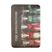 Leuke Greyhound Honden in Winter Sjaals Badmat (Voorkant Verticaal)