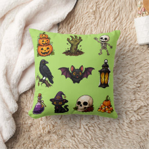 Leuke & Griezeld Halloween Stickerset – Pompoenen, Kussen