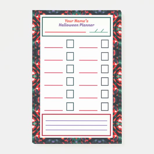 Leuke Griezelige Halloween Feest Taak Planner Take Post-it® Notes (Voorkant)