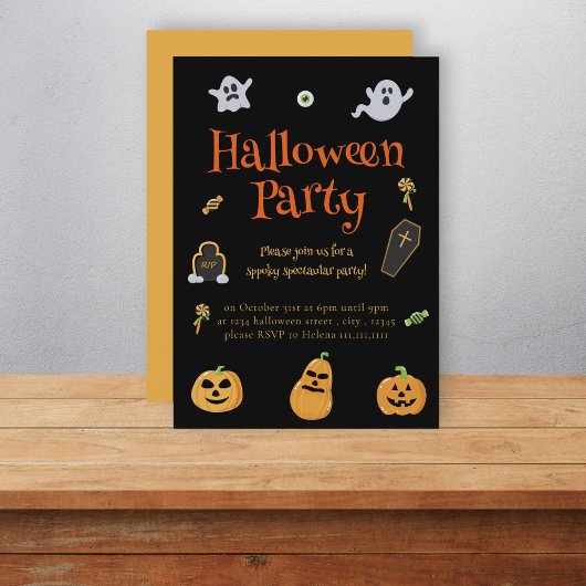 Leuke griezelige Halloween-feest uitnodiging