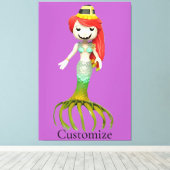 Leuke griezelige zeemeermin heks Thunder_Cove Canvas Afdruk (Insitu (Houten vloer))