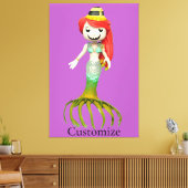 Leuke griezelige zeemeermin heks Thunder_Cove Canvas Afdruk (Insitu (Woonkamer))