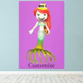 Leuke griezelige zeemeermin heks Thunder_Cove Canvas Afdruk (Insitu (Houten vloer))