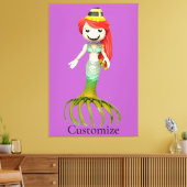 Leuke griezelige zeemeermin heks Thunder_Cove Canvas Afdruk (Insitu (Woonkamer))