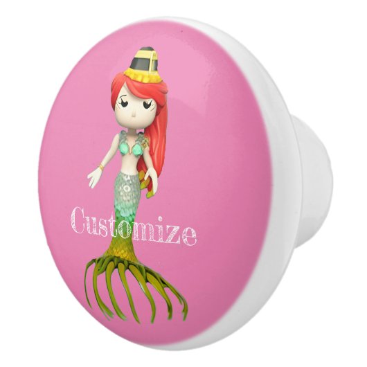 Leuke griezelige zeemeermin heks Thunder_Cove Keramische Knop (Rechts)