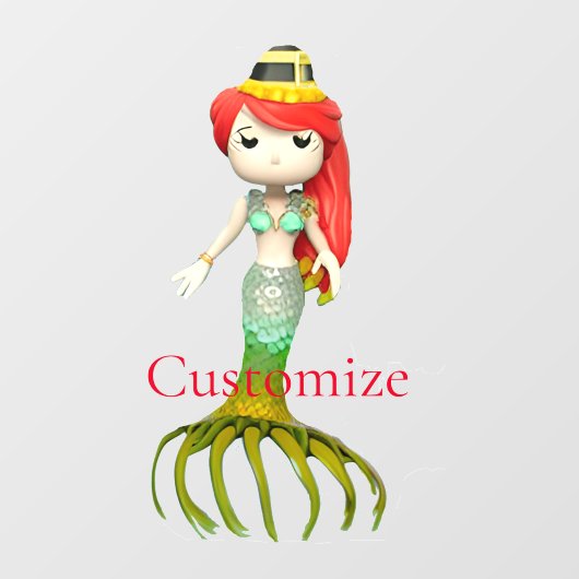 Leuke griezelige zeemeermin heks Thunder_Cove Raamsticker (Vel)