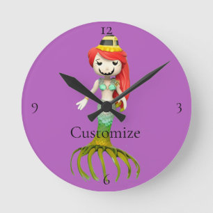 Leuke griezelige zeemeermin heks Thunder_Cove Ronde Klok