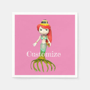 Leuke griezelige zeemeermin heks Thunder_Cove Servet