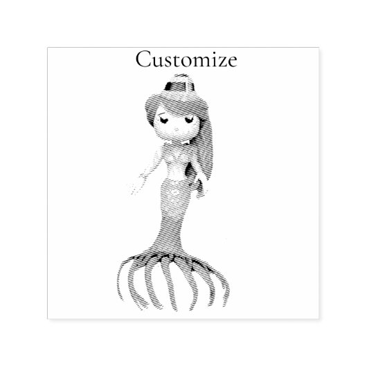 Leuke griezelige zeemeermin heks Thunder_Cove Zelfinktende Stempel (Design)