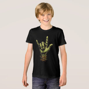 Leuke griezelige Zombie Rock Hand Halloween Tri-Blend Shirt