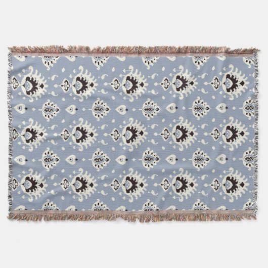 Leuke grijze beige ikat stammenpatronen deken (Voorkant)