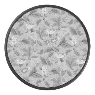 Leuke grijze bloemenprint hockey puck